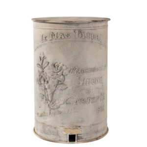 Vintage-Style French white Pedal bin 29x35x45 cm / 12000 ml
