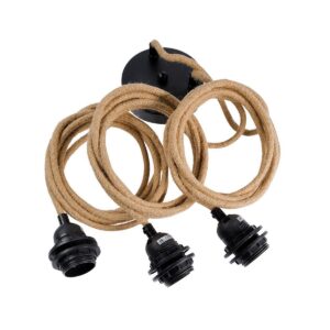 Fitting for Pendant Lamps Ceiling - Natural Black - 3 Fittings