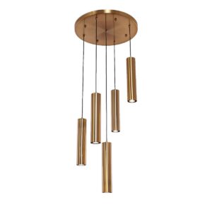 Hanging lamp cylinder 5 | Golden