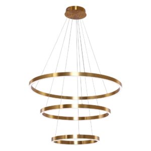 Hanging lamp Neo Copper Gold | 3-ring 40+60+80 cm