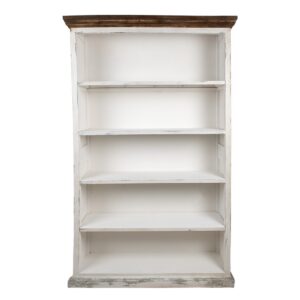 Bookcase Vintage White, Wood 120x36x195 cm