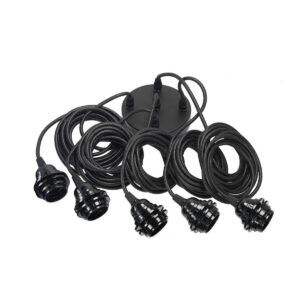 Fitting for Pendant Lamps - Ceiling - Black - 5 Fittings