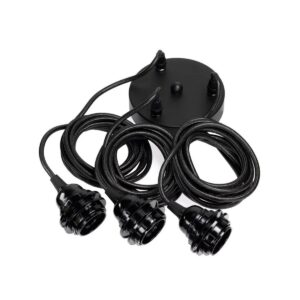 Fitting for Pendant Lamps - Ceiling - Black - 3 Fittings