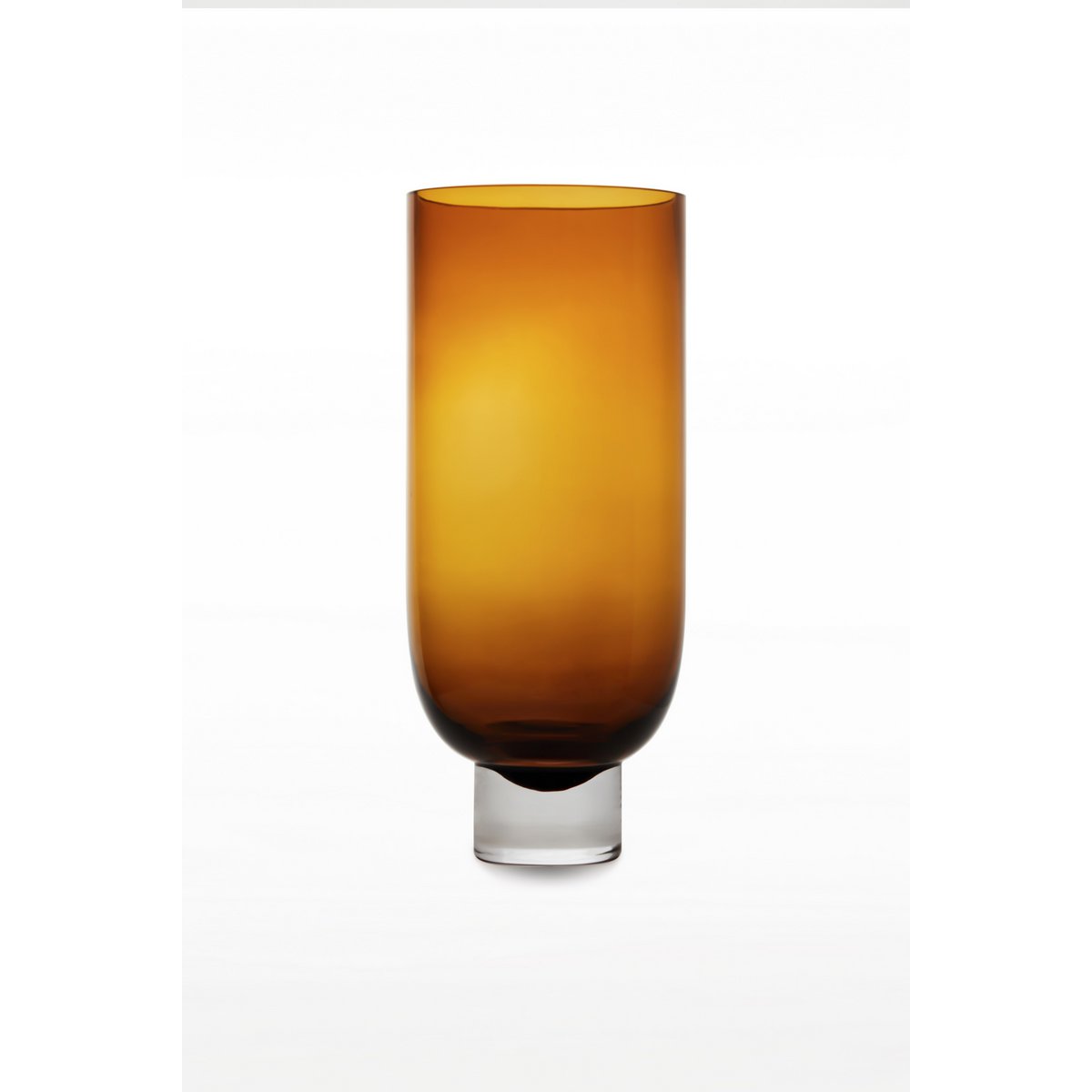 Moderne Luxusvase aus 9MM dickem Glas, nüchternes Design, sehr hoch, warmes dunkles Orange, OMAHA36AM – Bild 2