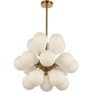 Hanging lamp Ellen Gold Frosted White Glass.