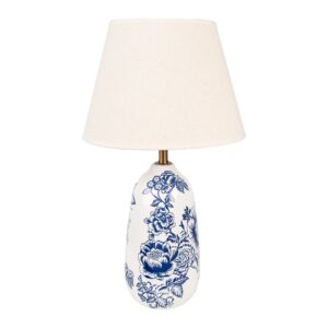 charming cream and white table lamp Ø 28x49 cm E27/Max 1x60W