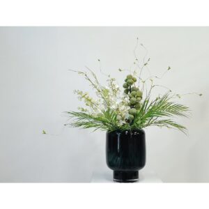 iconic design modern glass vase, Ink Blue, ZADAR 25IB, luxury 9mm glass