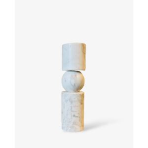 CANDLE STICK | MARBLE | WHITE M H29.5cm*W8cm D 8cm Reversible for flower arrangement