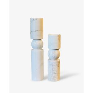 CANDLE STICK | MARBLE | WHITE L H39.5cm*W8cm D 8cm Reversible for flower arrangement