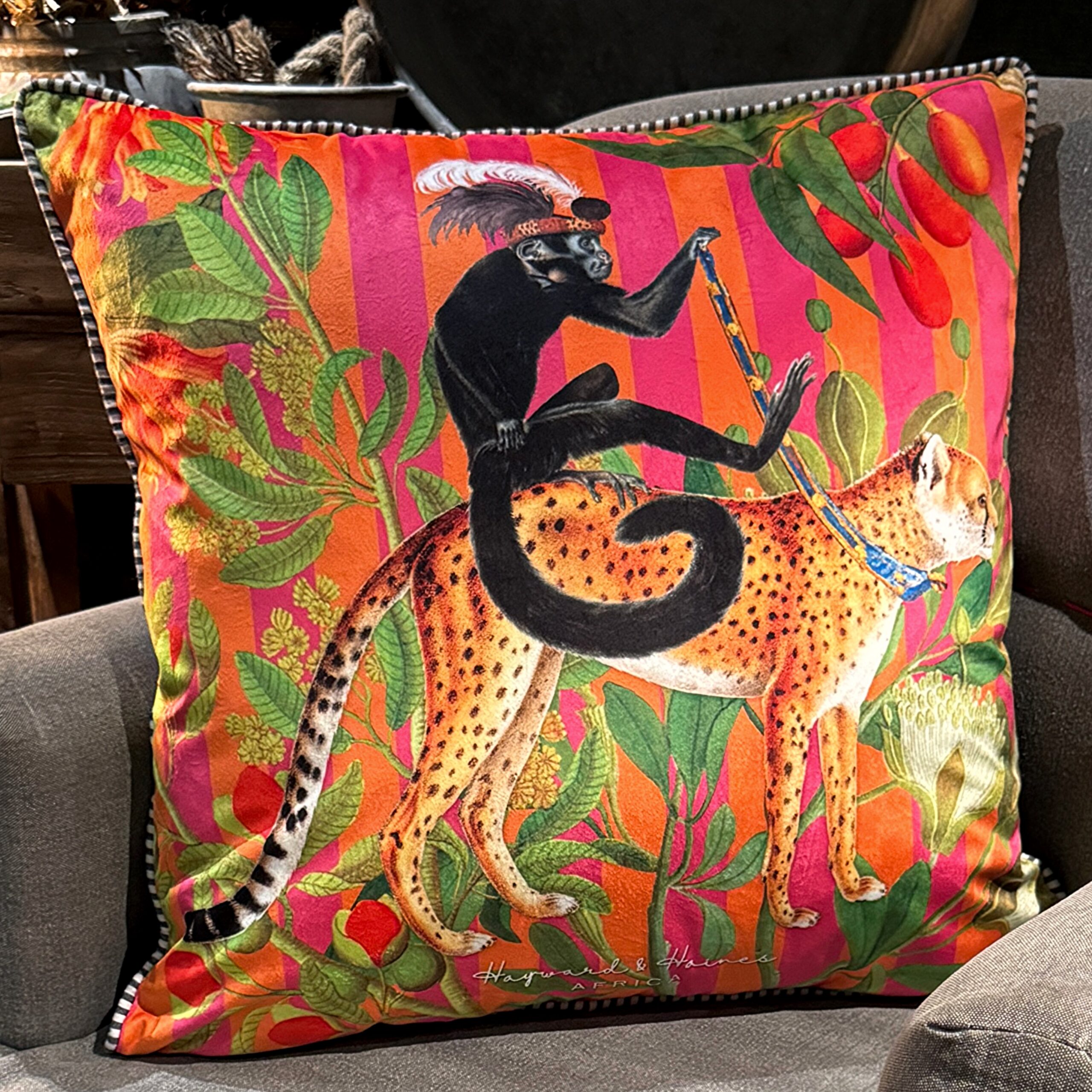 Hayward & Haines Designer Scatter Cushion - Cheetah Chariot - Image 2